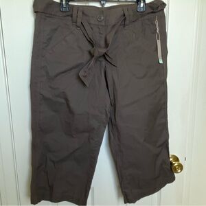 Halogen Tie-Waist Cropped Pants Belted Pockets Women's Size 12 NWT